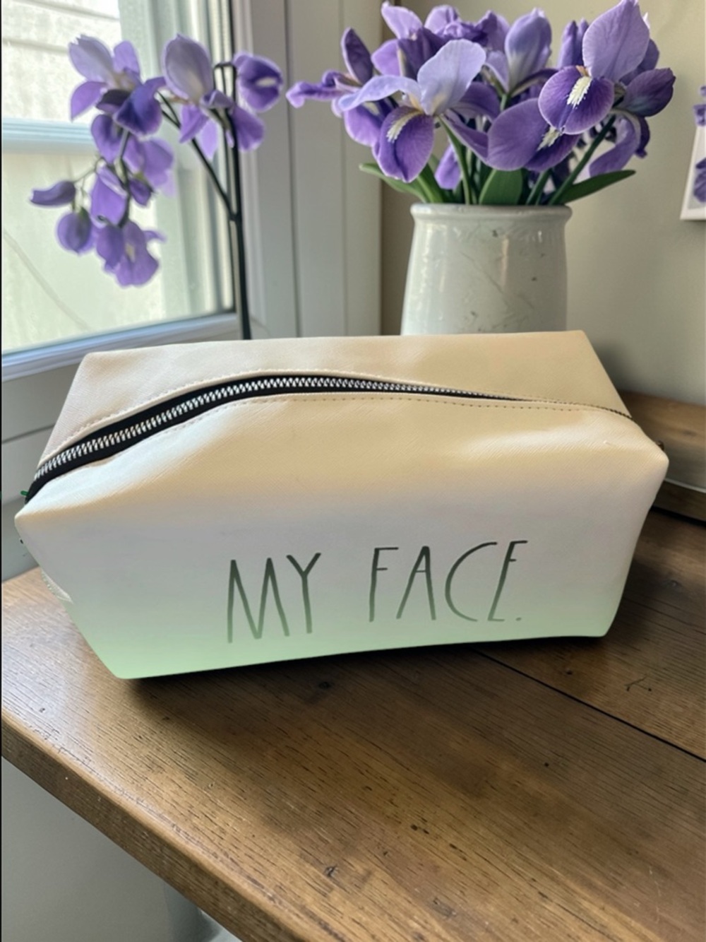 RAE DUNN MAKEUP Cosmetics Bag Full Size with Black Lining - NWT Travel Bag‎